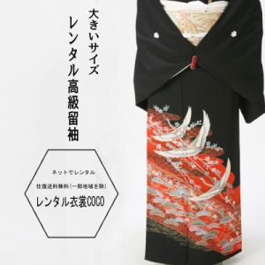 レンタル衣裳 着物 貸衣装 夕暮赤流鶴柄模様高級...の商品画像