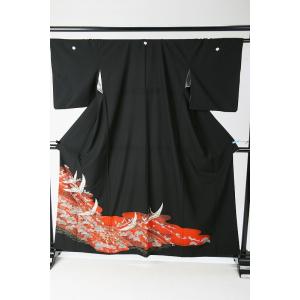 レンタル衣裳 着物 貸衣装 夕暮赤流鶴柄模様高...の詳細画像1