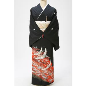 レンタル衣裳 着物 貸衣装 夕暮赤流鶴柄模様高...の詳細画像2