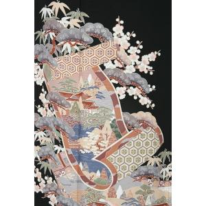 レンタル衣裳 着物 松竹梅流れ黒留袖 正絹留袖...の詳細画像2