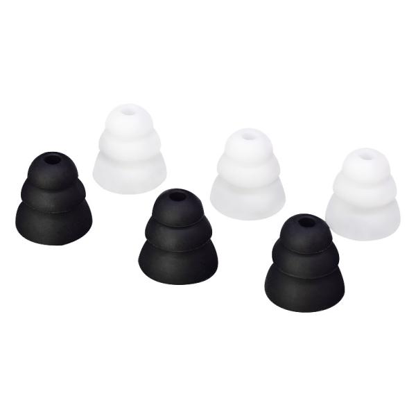 6個 フランジ イヤーピース イヤーチップ イヤーパッド 内径3.8ｍｍ トリプルフランジ 最高の遮...