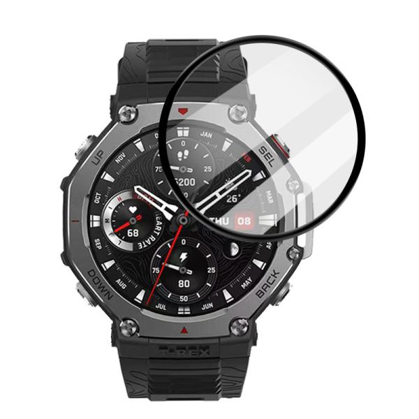 2枚 Amazfit T-Rex 3 フィルム アマズフィット 曲面カバー 全面保護 保護フィルム ...
