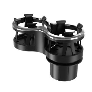 車用 ドリンクホルダー ２本ホールド可能 様々な形のドリンクに対応可能  飲み物 固定部分調整でき ...