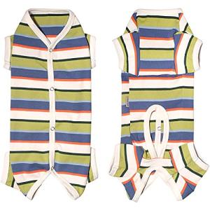 TONY HOBY 犬術後服 オス/メス別け 犬用春夏パジャマ 柔らかいコットン生地 抗菌 傷口保護 小型犬の部屋着 冷房対策