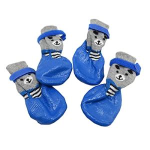 ルナリ 小型犬用靴下 犬用靴下 滑り止め マジックテープ 犬用ソックス 肉球保護 老犬