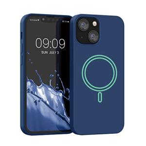 kwmobile 保護ケース 対応: Apple iPhone 13 mini - マグネット内蔵 カバー ソフト TPUケース 耐衝撃 - マリンブ
