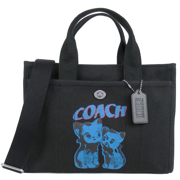 コーチ トートバッグ レディース COACH 2Way キャンバス ネコ 子猫 肩掛け・斜めがけ可能