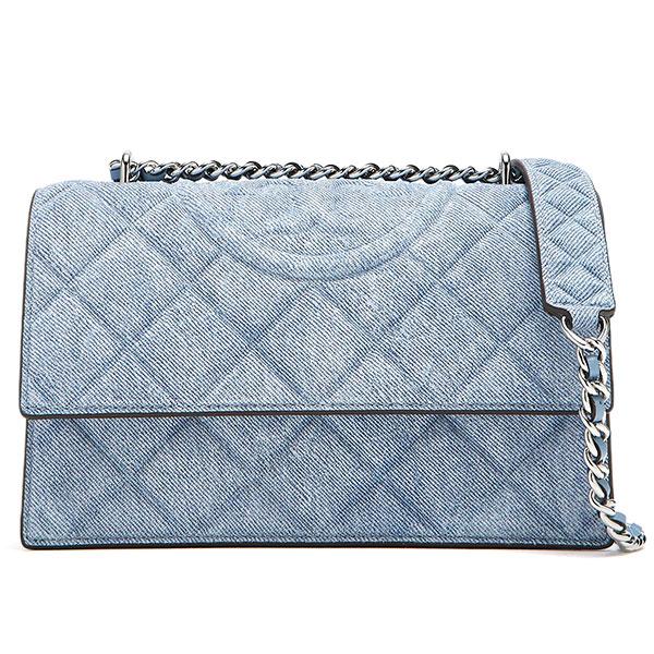 トリーバーチ ショルダーバッグ Tory Burch レディース キルティング デニム調スエード