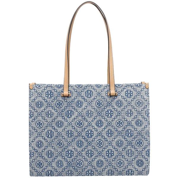 トリーバーチ トートバッグ Tory Burch レディース デニム キャンバス ロゴ モノグラム ...