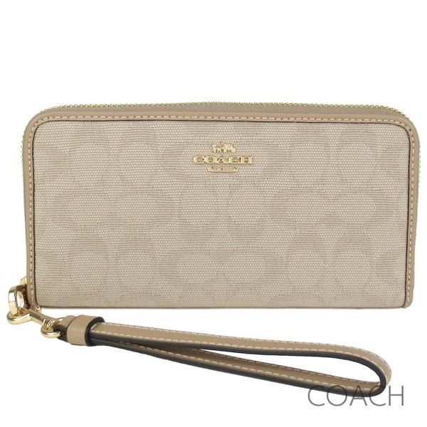 コーチ 長財布 レディース COACH シグネチャー キャンバス ストラップ付き