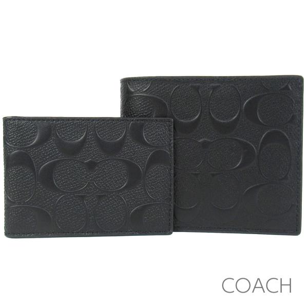 コーチ 二つ折り財布 定期入れ パスケース IDケース メンズ COACH レザー シグネチャー パ...