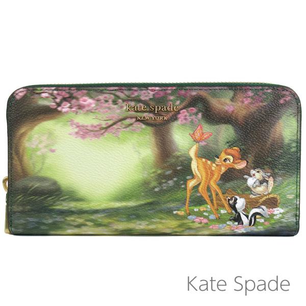 ケイトスペード 長財布 kate spade ディズニー バンビ とんすけ フラワー コラボ商品 ラ...
