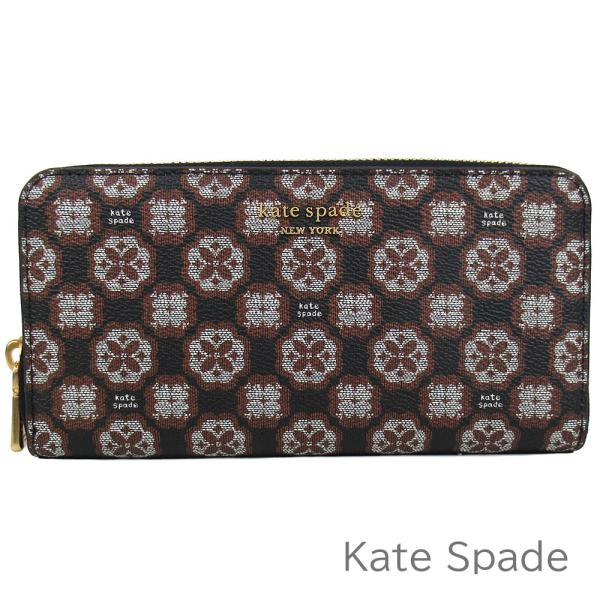 ケイトスペード 長財布 kate spade 花柄 スペード柄 モノグラム シグネチャー ラウンドフ...