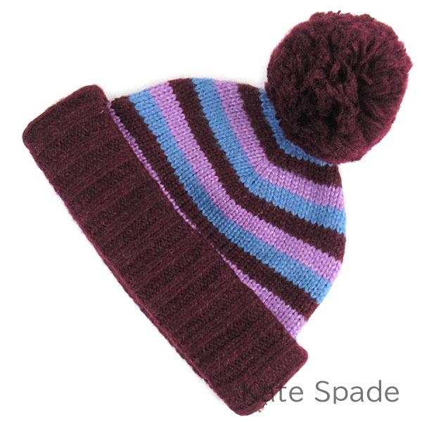 ケイトスペード ニット帽 帽子 ニットキャップ kate spade ボーダー柄 ストライプ柄
