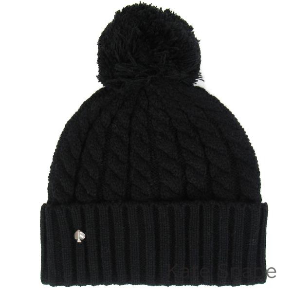 ケイトスペード ニット帽 帽子 ニットキャップ kate spade 編み込み柄 ポンポン