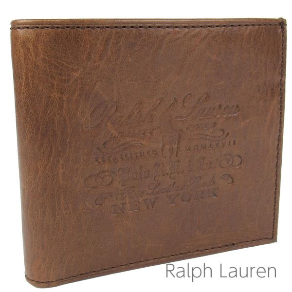 ポロ ラルフローレン 二つ折り財布 メンズ レザー ビッグポニー ロゴ