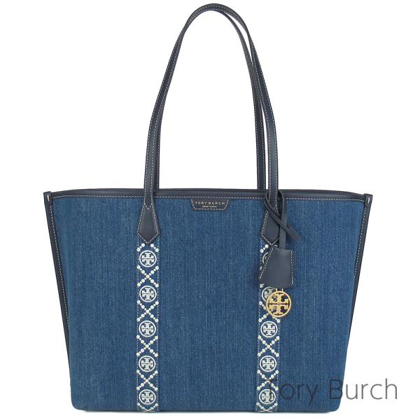 トリーバーチ トートバッグ Tory Burch レディース デニム モノグラム シグネチャー A4...