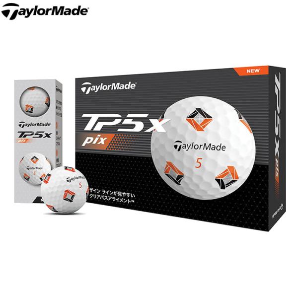 TaylorMade　TP5x PIX ゴルフボール（2024年モデル）　1ダース（12球入り）　テ...