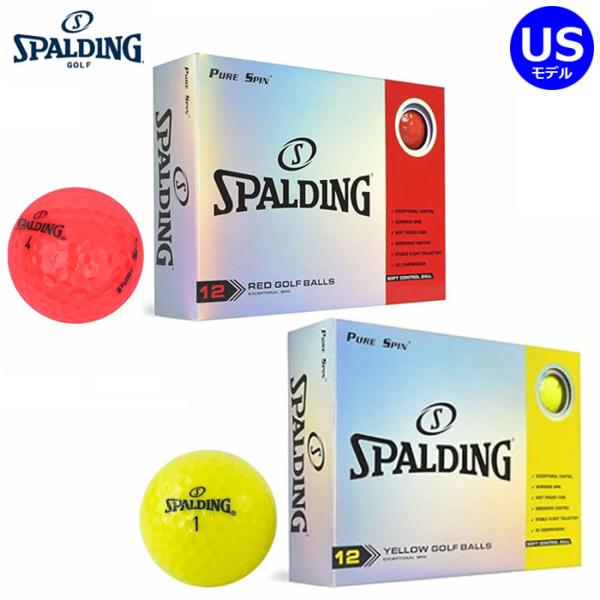 SPALDING　Pure Spin（2023）US仕様　ゴルフボール 1ダース　スポルディング ピ...