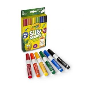 Crayola クレヨラ Silly Scents Washable Chisel Tip Markers 6 シリーセンツ 水でおとせる ビッグマーカー 6色 588197