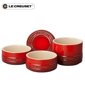 ル・クルーゼ Le Creuset スタッキング ラムカン セット チェリーレッド 910367-00☆★｜cocoatta