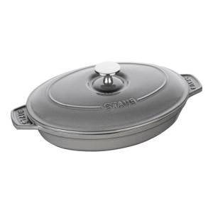 ストウブ staub オーバルホットプレート 蓋付 23cm グレー 40509-581 日本正規品業務用