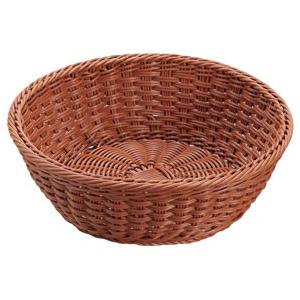 シンドー 抗菌樹脂 丸型バスケット DS106 21型 ブラウン 7703630
