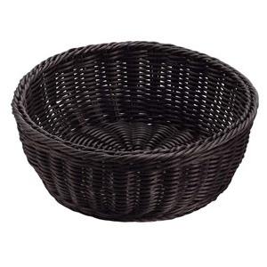 シンドー 抗菌樹脂 丸型バスケット DS106 24型 ブラック 7703670