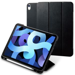 ポスト投函 エレコム ELECOM iPad Air 第5、4世代 フラップケース ソフトレザー 2アングル 薄型 スリープ対応 ブラック TBWA20WVSABK｜cocoatta