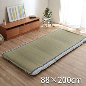 メーカー直送 イケヒコ 敷きパッド シーツ 消臭 涼しい い草 抗菌防臭 消臭 シンプル 小林製薬コバガード使用 約88×200cm シングル ブルー
