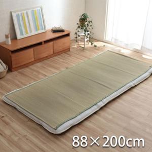メーカー直送 イケヒコ 敷きパッド シーツ 消臭 涼しい い草 抗菌防臭 消臭 シンプル 小林製薬コバガード使用 約88×200cm シングル グリーン