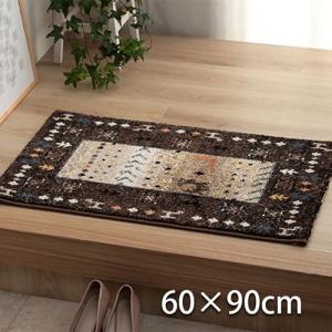 メーカー直送 イケヒコ 玄関マット トルコ製 ウィルトン織り 約60×90cm 抗菌防臭 消臭機能 へたりにくい ブラウン