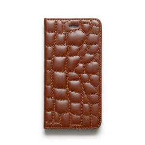 Zenus iPhone6 Plus Croco QuiltinG Diary ブラウン Z5662i6P
