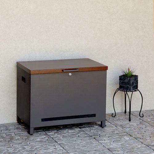 MOJYU ベンチ収納宅配ボックス Amato アマート ダークグレー/ブラウン木目 PBX-101...