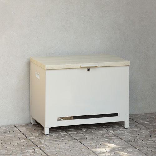 MOJYU ベンチ収納宅配ボックス Amato アマート グレージュ/ホワイト木目 PBX-102 ...