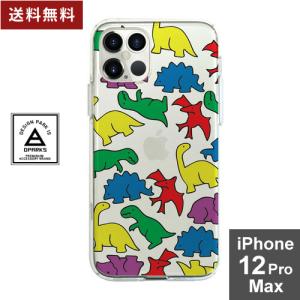  Dparks ディーパークス iPhone 12 Pro Max ソフトクリアケース カラフルザウルス DS19845i12PM