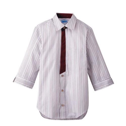 七分袖シャツ 男女兼用 エンジ 臙脂 M BT-3121 サーヴォ サンペックスイスト 業務用 ユニ...