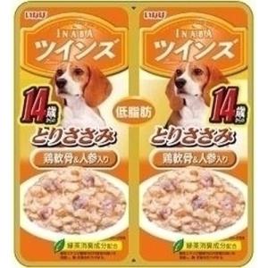 いなばペットフード ツインズ Twins 14歳からのとりささみ 鶏軟骨＆人参入り 80g TW-06