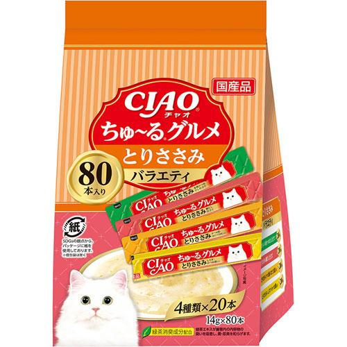いなばペットフード CIAO チャオ ちゅーる グルメ とりささみバラエティ 14g×80本 SC-...