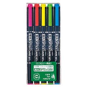 ゼブラ 蛍光ペン 蛍光オプテックスケア 5色セット WKCR1-5C