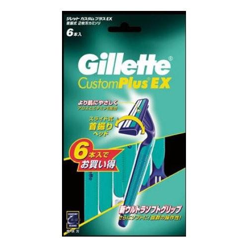 P＆G ジレット カスタムプラスEX 首振式 6本入 CPX-P6 2枚刃 スムーサー付き メンズ ...