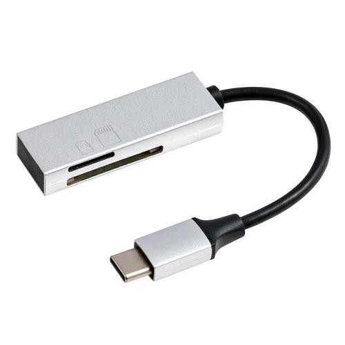 ナカバヤシ Digio2 STIX USB2.0 Type-C アルミ製SDカードリーダー シルバー...