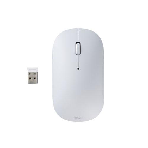 ナカバヤシ Digio2 無線 マウス 3ボタン BlueLED ホワイト MUS-RKT230W