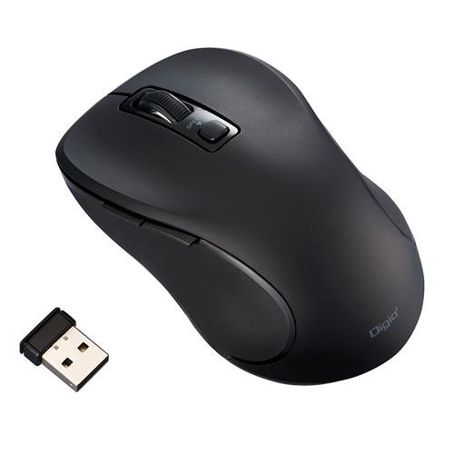 ナカバヤシ Digio2 無線 静音マウス 5ボタン/BlueLED ブラック MUS-RKF214...