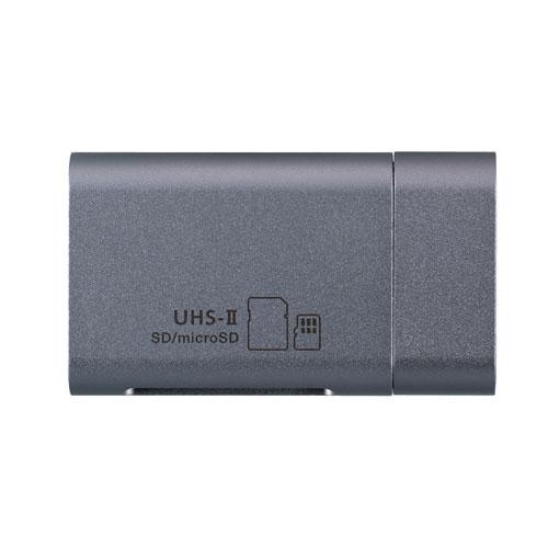 ナカバヤシ Digio2 USB Type-C カードリーダー/ライター UHS-II対応 グレー ...