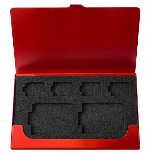 ナカバヤシ Digio2 アルミ製メモリーカードケース SD 2枚+microSD 4枚収納 レッド...