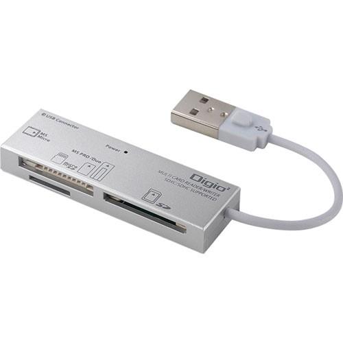 ナカバヤシ Digio2 USB2.0 マルチカードリーダーライター シルバー CRW-5M69SL