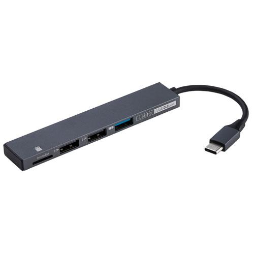 ナカバヤシ Digio2 USB Type-C 極薄変換ハブ STIX USB3.2Gen1 2.0...