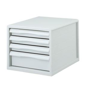 ナカバヤシ FIT COLOR レターケース A4・4段 FC04 グレー A4E-FC04-GY