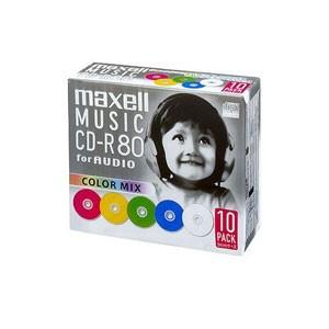 マクセル maxell 音楽用CD-R80分 カラーミックス 10枚 CDRA80MIX.S1P10...